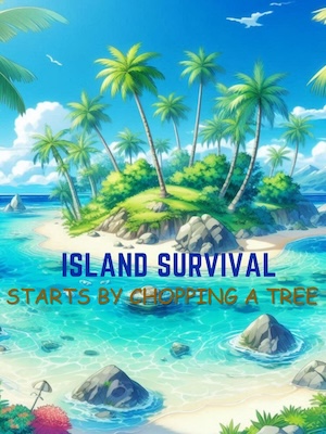 Island Survival: Starts by chopping a tree